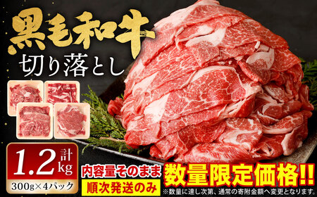 【順次発送】復刻！九州産 黒毛和牛 切り落とし 計1.2㎏ 300g×4パック 小分け