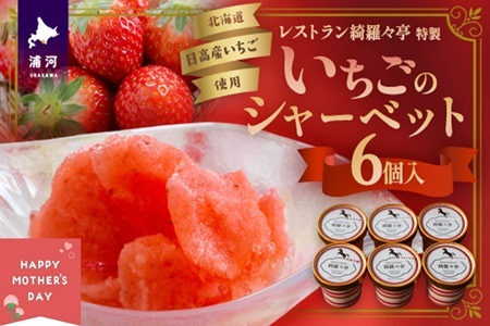 [母の日対応]レストラン綺羅々亭特製「いちごのシャーベット」6個セット[59-1584]