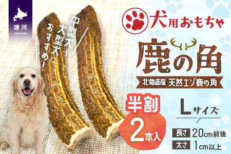 犬用「鹿の角(半割り)」Ｌサイズ×2本[53-1600]