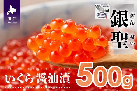 前浜産 ブランド銀毛鮭(天然)「銀聖」いくら醤油漬(500g×1箱)[02-218]