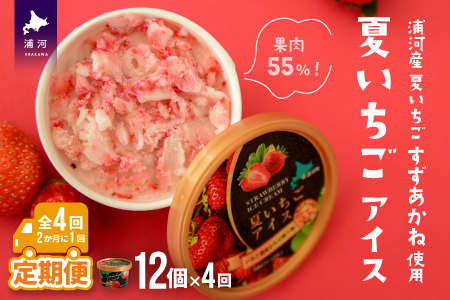 果肉55%「夏いちごアイス(12個)」北海道のいちご農家の贈り物 【全4回定期便】[B22-999]