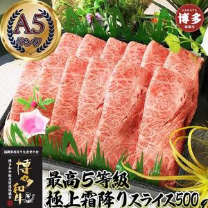 とろける 極上霜降りスライス 博多和牛A5 500g (2〜3人前)