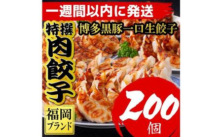 [200個!!][福岡ブランド]博多黒豚一口生餃子 8パック小分 創業40年以上福岡老舗会社製造 [1週間以内に発送!]