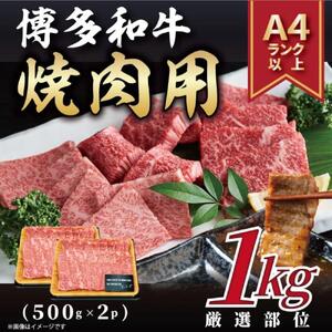 [A4〜A5]博多和牛焼肉用(牛バラ又は肩ロース又はモモ)1kg(500g×2p)