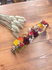 ドライフラワー バトンアレンジ（レッド）kukka【福岡市】