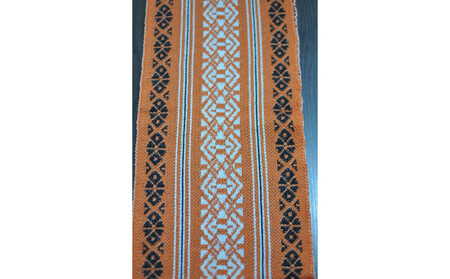 【博多区製造】献上柄オーガニックコットンストール【オレンジ】