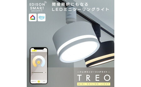 エジソンスマート TREO ミニシーリングライト アーム付き(ダクトレール用) 【ホワイト】 福岡市