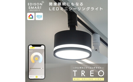 エジソンスマート TREO ミニシーリングライト アーム付き(ダクトレール用) 【ブラック】 福岡市