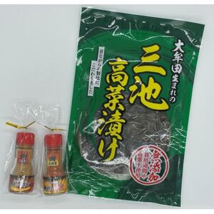 大牟田生まれの三池高菜漬けと大蛇のなみだと大蛇の火吹_惣菜・加工品 漬物 調味料 _