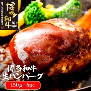 博多和牛生ハンバーグ150g×6パック 合計900g(大牟田市)_肉 ハンバーグ 牛肉 _[配送不可地域:離島]