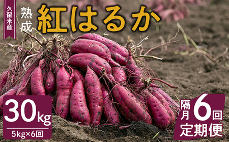 [福岡県久留米市産]熟成さつまいも(紅はるか)5kg [定期便-2ヶ月毎に6回お届け]_Tk011