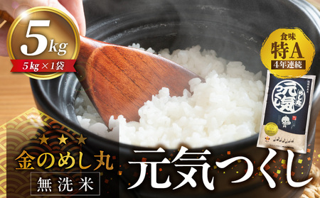 [無洗米]金のめし丸元気つくし 5kg 令和6年米_令和6年産 無洗米 4年連続 特A 金のめし丸 元気つくし 5kg × 1袋 計 一粒一粒 しっかり つや 粘り 炊きたて ごはん 春夏秋冬 冷めても いつでも 美味しい 農産物検査 上位等級 国産 食品 食べ物 米 白米 精米 グルメ お取り寄せ 福岡県 久留米市 送料無料_Gr058