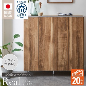 シューズボックス 【リアル 100 LO】 ホワイト つや有_シューズボックス リアル 100 LO 大川家具 ホワイト つや有 靴箱 靴 収納 可動棚 お洒落 国内製造 お取り寄せ 福岡県 久留米市 送料無料 〔Qd063-01〕