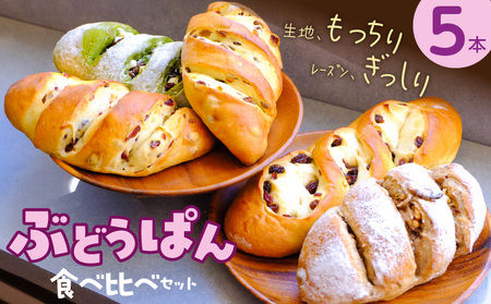 ぶどうぱん食べ比べセット(5本) _ ぶどうぱん 専門店 ぶど 食べ比べ 5本 ぶどの サンマスカット 全粒粉のくるみとレーズン ミックスレーズン 抹茶 しっとり もっちり 食パン生地 トースト 冷凍保存 お取り寄せ 福岡県 久留米市 送料無料 _Cx242-05