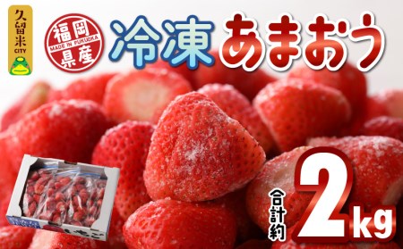 福岡県産 冷凍あまおう 2000g(500g×4パック)_いちご 冷凍 あまおう 合計約2000g 約500g × 4パック ヨーグルト アイス ジャム スムージー 果汁 栄養素 食物繊維 ビタミンC キシリトール カリウム 風邪予防 アンチエイジング 福岡県産 果物 フルーツ スイーツ 久留米市 お取り寄せ 送料無料_Fi210