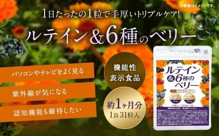 ≪機能性表示食品≫ 認知機能も維持できる ルテイン & 6種のベリー 1袋 / ベリー サプリ サプリメント ゼアキサンチン 紫外線 認知機能 九州 福岡県 直方市