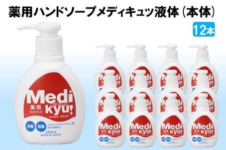 薬用ハンドソープ メディキュッ 液体 本体 250ml×12本[A-830]ハンドソープ 液体 薬用 殺菌 消毒 飯塚市 福岡県 飯塚 福岡