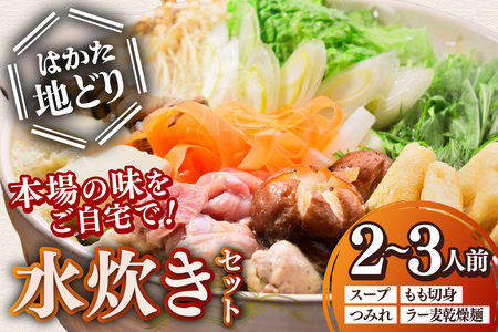 はかた地どり 水炊きセット(2〜3人)(水炊き 博多 地どり セット ラーメン 鶏 2人前 3人前)