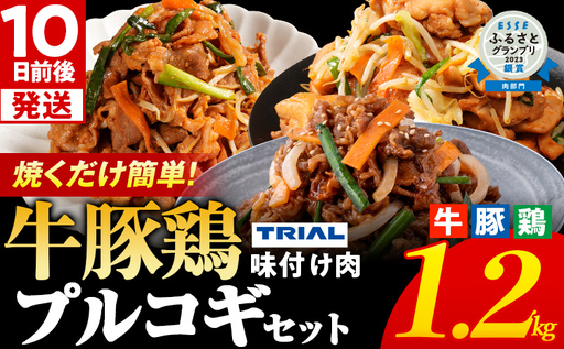 プルコギ 牛豚鶏プルコギセット 1.2kg 最短10日発送 プルコギ