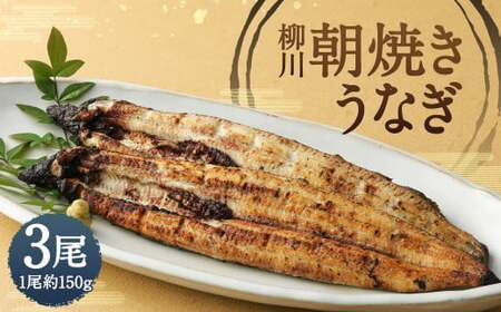 柳川 朝焼きうなぎ 3尾入 約150g×3 合計約450g タレ・山椒6袋