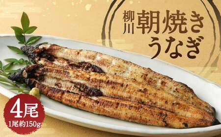 柳川朝焼きうなぎ 4尾入 約150g×4 合計約600g タレ・山椒6袋