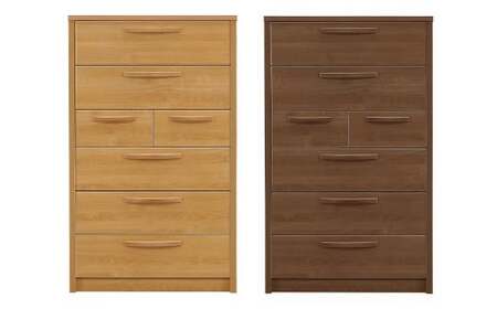 シャーロットⅡ80ハイチェスト NA・BR チェスト 棚 引出し 収納 三方組 強化紙 長引き出し フルオープン三段レール アルダー木目 ウォールナット木目 シンプル 衣類 タオル 家具 インテリア 福岡県 柳川市 送料無料