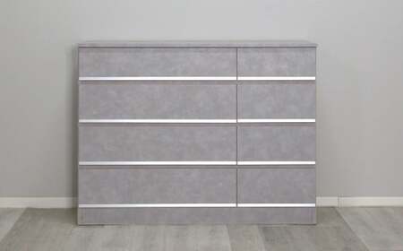 ジュリエット120ローチェスト DGY(石目調)・LGY(石目調) チェスト 棚 引出し 収納 三方組 強化紙 フルオープン三段レール シンプル 小物系衣類 ハンカチ 靴下 家具 インテリア 福岡県 柳川市 送料無料