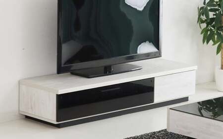 ルキア150TVボード WH・BR・GY テレビ台 引出し 収納 強化紙 強化ブラックガラス フルオープン三段レール シンプル 家具 インテリア 福岡県 柳川市 送料無料