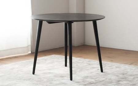 ブラックオーク材のラウンドダイニング (70cm) オーク材黒着色天然突板 / テーブル 机 ラウンドテーブル 丸テーブル 木製 インテリア 家具 ダイニング 日本製 福岡県 柳川市