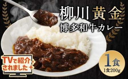柳川黄金博多和牛カレー 1食分(200g)[TVで話題!!] 柳川 黄金 博多 和牛 カレー お肉 肉 牛肉 カレーライス ルー 黄金カレー 国産 200g 1箱