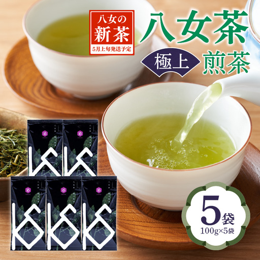 【2026年新茶】八女茶 極上煎茶 100g×5袋 茶 お茶 新茶 八女茶 煎茶 緑茶 極上 福岡県 八女市 068-022