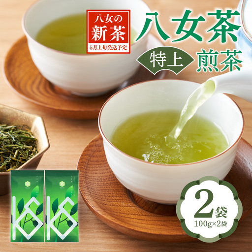 【2026年新茶】八女茶 特上煎茶 100g×2袋 茶 お茶 日本茶 緑茶 新茶 煎茶 福岡県 八女市 068-023