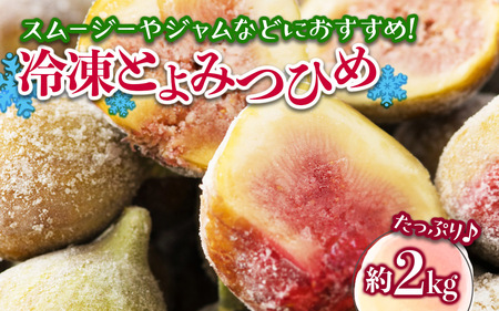 冷凍とよみつひめ（いちじく）約2kg いちじく とよみつひめ 冷凍 1kg 2袋 小分け クール便 冷凍配送 デザート シャーベット スムージー ジャム パン お菓子作り アレンジ デザート フルーツ 福岡県 八女市 072-308