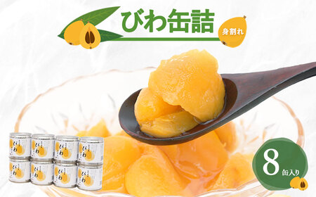 長崎県産 びわ(身割れ)缶詰 8個セット 国産 八女市 ビワ 枇杷 フルーツ缶詰 保存食 非常食 防災 備蓄食 かんづめ フルーツ 果物 身割れ まとめ買い 007-035