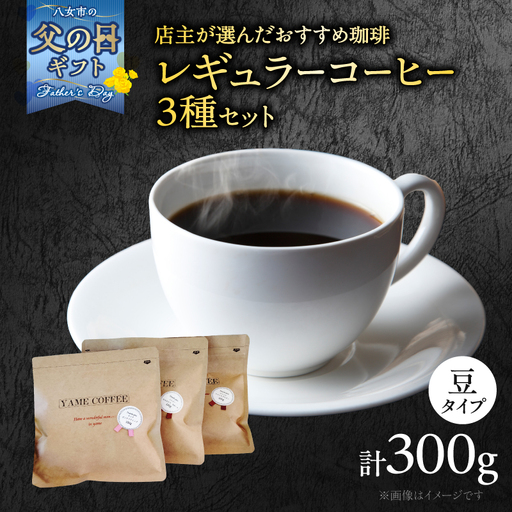 [父の日ギフト]レギュラーコーヒー[豆]3種詰め合わせセット(店主が選んだおすすめ珈琲)[レターパック] コーヒー 父の日 ギフト 贈り物 珈琲 豆 コーヒー豆 深煎り 贈答 プレゼント 179-005-C