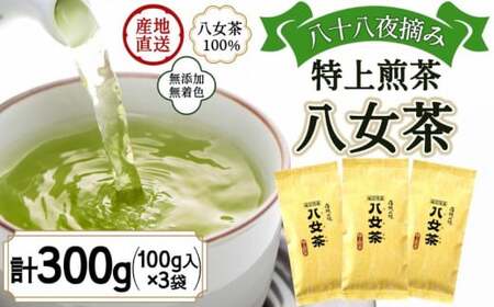 八女茶100% まろやかなコクとさわやかな後味「特上煎茶」100g×3袋[岩崎園製茶] 075-004