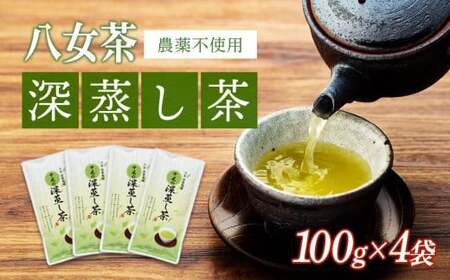 [年6回定期便]八女茶 深蒸し茶400g 農薬不使用(2ヵ月に1回発送)