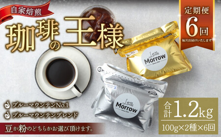 [6ヶ月定期便]ブルーマウンテンストレート&ブルーマウンテンブレンド 100g×2種×6回 [豆]