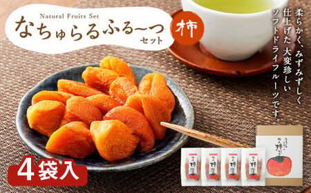 なちゅらるふるーつセット 秋王柿 60g×4袋 / 柿 フルーツ 果物 ソフト ドライフルーツ