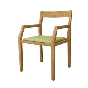 【開梱設置】高野木工 キールチェアWO 肘付き（座面：CHART6イエローグリーン）【10年保証】