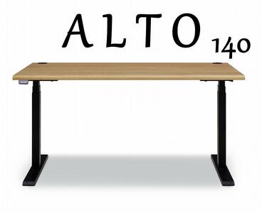 昇降デスク アルト140 オーク 天然木 電動 キャスター無