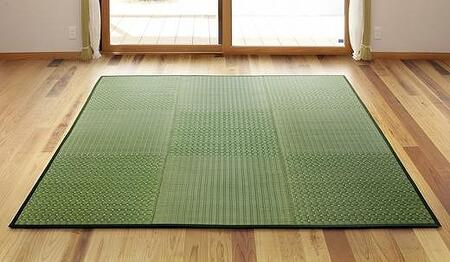 国産い草ラグ DX桃山 スベリ止め加工 グリーン 200×250