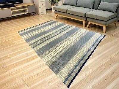 国産い草 掛川織ラグ 清流 ブルー 191×250