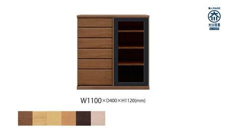 天然木リビング家具アレーグリ(サイドボード)110cm H112【6色】