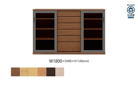 天然木リビング家具アーザ(サイドボード)180cm H112【6色】