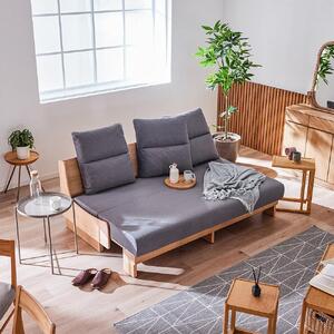 【開梱設置】ソファベッド 幅180cm ヴィンセント【NA×ダークグレー】ごろ寝ソファ【モーブル／大川家具】