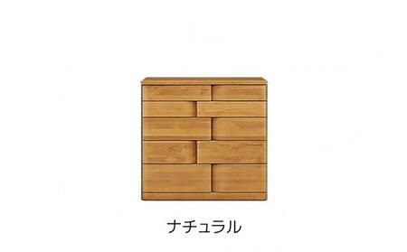 取っ手が変わったアルダー材90-5段ハイチェスト ハート(ナチュラル)