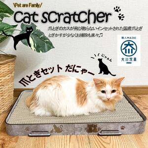 キャットスクラッチャー 爪とぎ フラボ グレー色 猫 キャット ペット用品 家具 ねこ ネコ インテリア ニャンテリア 据え置き おしゃれ 安心 子猫 猫肌 お手入れ 日本製 お掃除楽々 レーザー加工 ロゴ ロゴ入り 福岡県 大川市 製造 大川家具 後藤家具物産 手作り 習慣 ストレス解消 食事前 爪とぎ フラボ