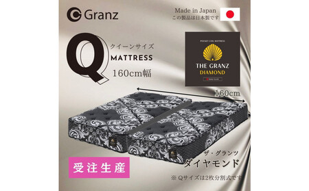 [受注生産]クイーンサイズ(2枚分割式)160CM幅 マットレス ザ・グランツ ダイヤモンド