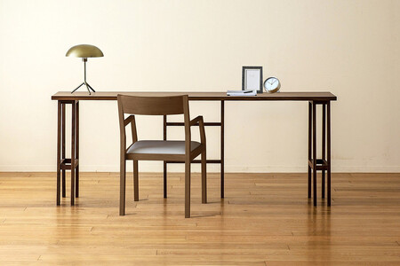 [開梱設置]高野木工 プレーンデスク SET11 ウォルナット(W180×D45cm)[10年保証]